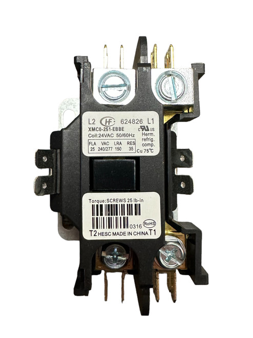 Discontinued) Nordyne OEM Contactor 1 Pole, 24V, 25FLA,624826 - H 